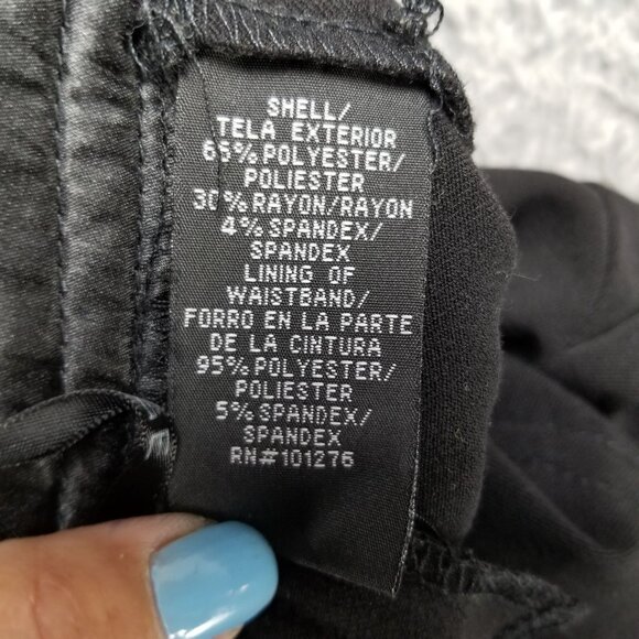 Rampage Pants Womens 1 Black Stretch Mid Rise Solid Button Detail Trouser - Picture 12 of 14